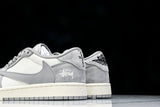Travis Scott AJ1 Low x Stussy 'Grey White 2.0' (Custom)