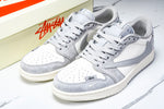 Travis Scott AJ1 Low x Stussy 'Grey White 2.0' (Custom)