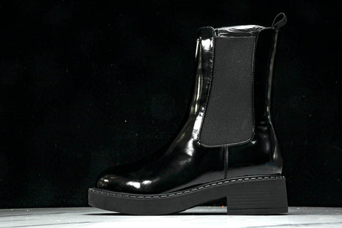 Prada Patent Chelsea Boots 'Black'