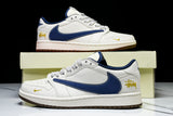 Travis Scott AJ1 Low x Stussy 'White Blue' (Custom)