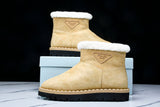 Prada Suede Booties 'Beige'