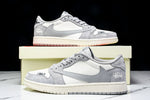 Travis Scott AJ1 Low x Stussy 'Grey White 2.0' (Custom)
