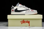 Travis Scott AJ1 Low x Stussy 'Black White Grey 2.0' (Custom)