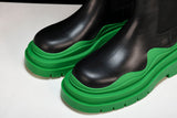 Вottega Veneta Tire Chelsea Boots 'Black Green'