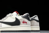 Travis Scott AJ1 Low x Stussy 'Black White Grey 2.0' (Custom)