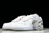 SB Dnk Low x Supreme 94 White Metallic Silver