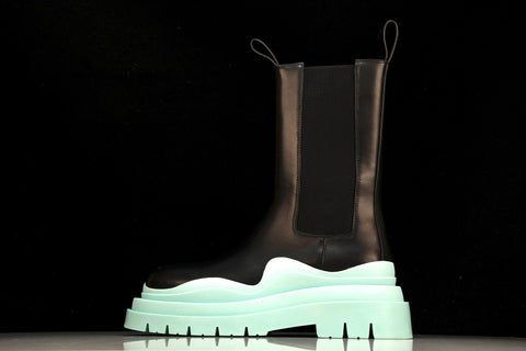 Вottega Veneta Tire Chelsea Boots 'Black Teal Blue'