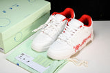 Off-White Out Of Office OOO Low Top "For Walking - White Red