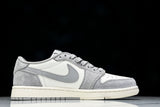 Travis Scott AJ1 Low x Stussy 'Grey White 2.0' (Custom)