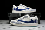 Travis Scott AJ1 Low x BAPE 'Blue Grey White' (Custom)