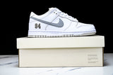 SB Dnk Low x Supreme 94 White Metallic Silver