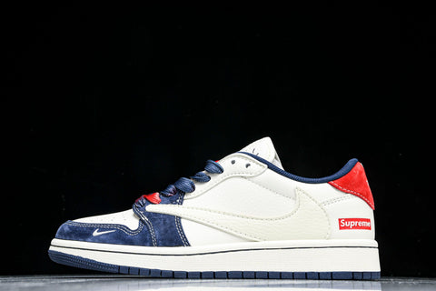 Travis Scott AJ1 Low x Supreme 'Red Navy' (Custom)