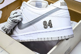 SB Dnk Low x Supreme 94 White Metallic Silver