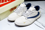Travis Scott AJ1 Low x Stussy 'White Blue' (Custom)