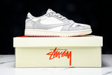 Travis Scott AJ1 Low x Stussy 'Grey White 2.0' (Custom)