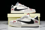 Travis Scott AJ1 Low x Stussy 'Black White Grey 2.0' (Custom)