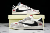 Travis Scott AJ1 Low x Stussy 'Black White Grey 2.0' (Custom)