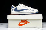 Travis Scott AJ1 Low x BAPE 'White Blue' (Custom)