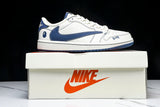 Travis Scott AJ1 Low x BAPE 'White Blue' (Custom)