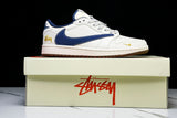 Travis Scott AJ1 Low x Stussy 'White Blue' (Custom)