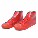 High Top Red Leather Vintage Sneakers