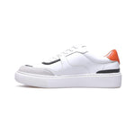 Low Top White / Orange Leather Sneakers